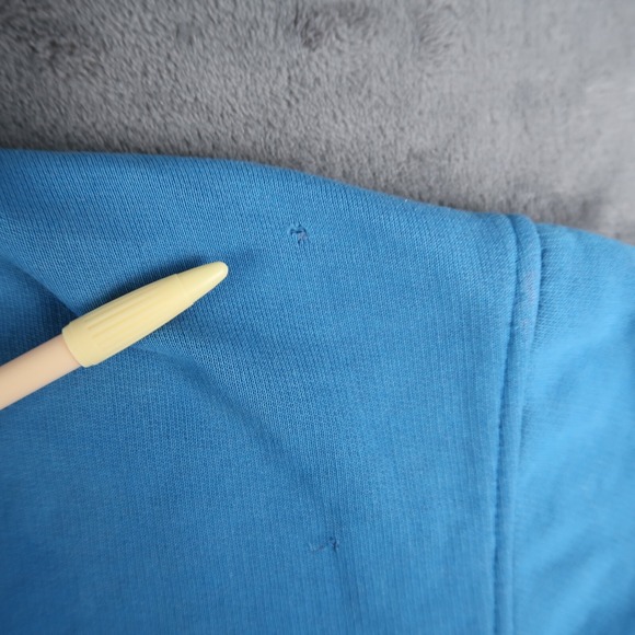 Vintage Y2K Nike Gray Tag Blue Hoodie Size L Large Mini Swoosh Thrashed - Picture 13 of 16